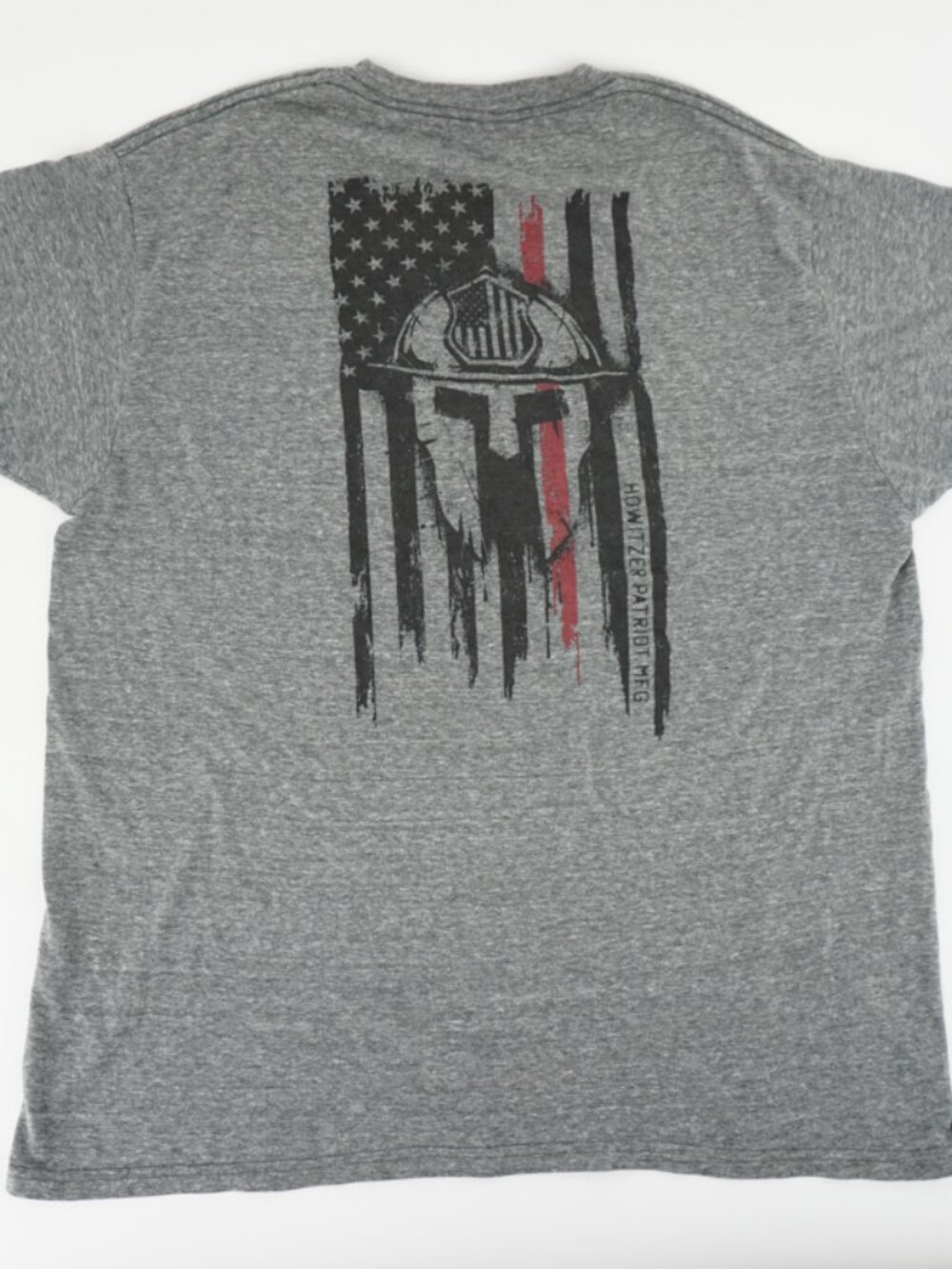 Howitzer Patriot MFG Shirt Men's XL Gray Short Sleeve American Flag Firefighter